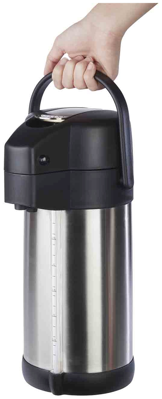 Pump-Isolierkanne -PREMIUM- Ø 15 cm, H: 37 cm, 3 Liter , Schwarz