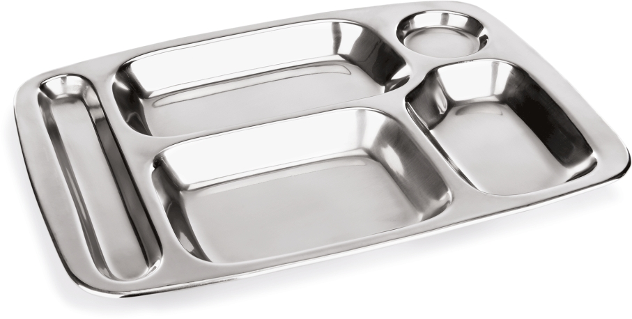 Abteilschale, 5-fach Unterteilung, 36,5 x 26,5 cm, Chromnickelstahl