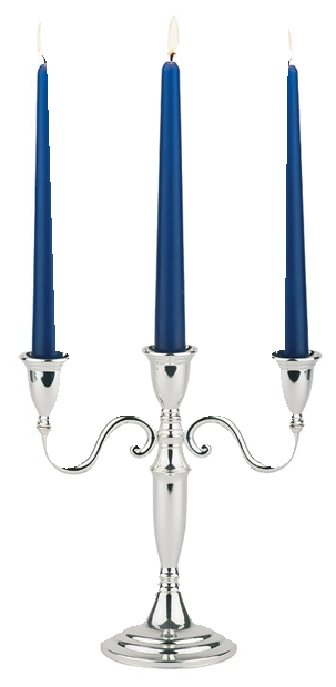 Kerzenleuchter, 3-flammig 22 x 10 cm, H: 22,5 cm , Edelstahl