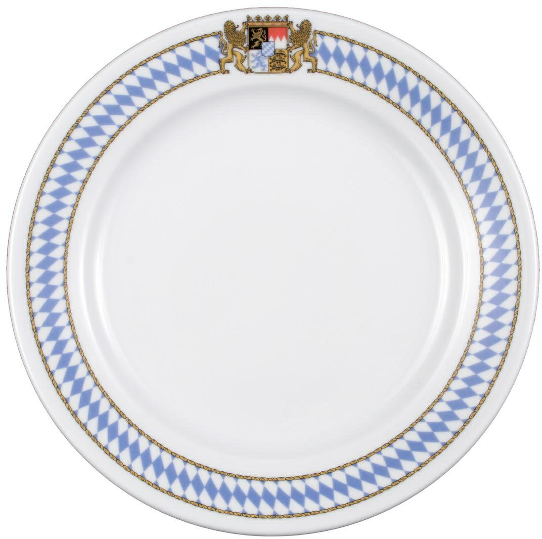 Seltmann Teller flach 23 cm Fahne -1/2 Dick- rund klassisch - Dekor: 27110 - Bayern