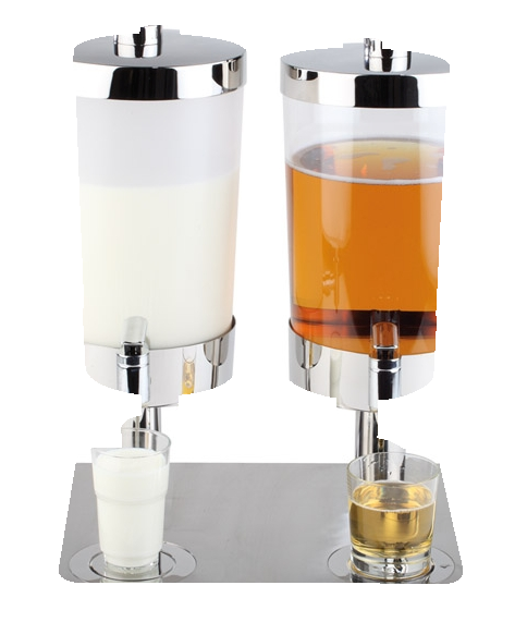 Saft- u. Michdispenser DUO 35 x 45 cm, H: 48 cm , Edelstahl