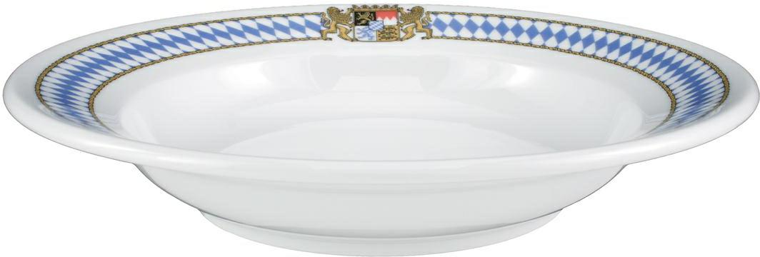 Seltmann Teller tief 23 cm Fahne -1/2 Dick- rund klassisch - Dekor: 27110 - Bayern