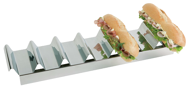 Snackpresenter 47,5 x 10,5 cm, H: 6 cm , Edelstahl