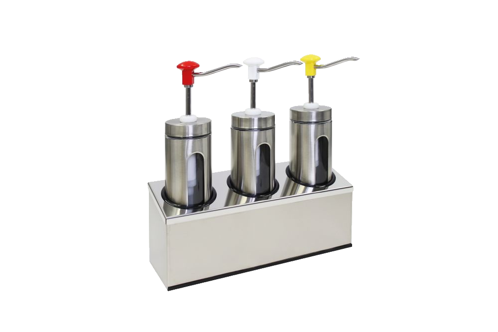 Schneider Druckknopf-Dosierspender rund 3 x 2,00 l mit Sichtfenster