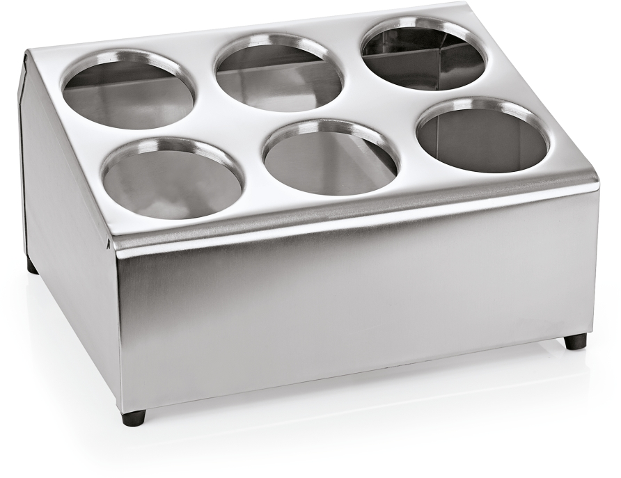 Besteckbehälter für 6 Köcher, Chromnickelstahl