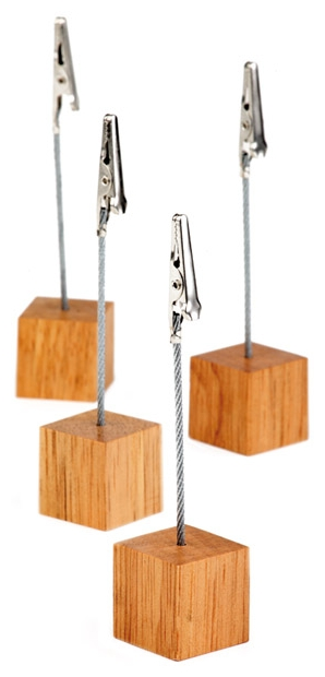 Kartenhalter, 4er Set 2,5 x 2,5 cm, H 12 cm , Beige