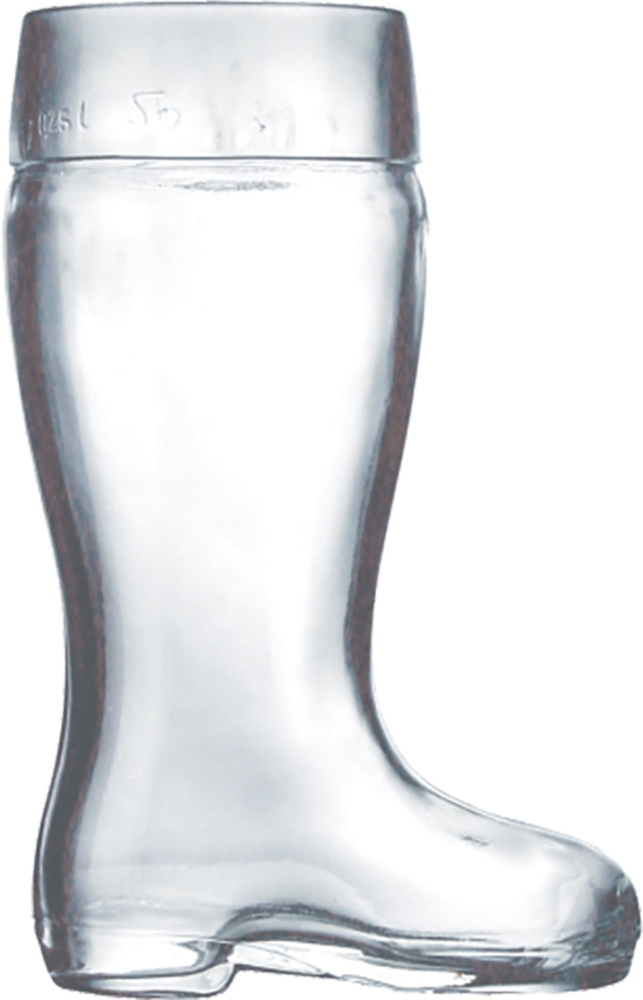 Bierstiefel Pressglas 30,8cl; 0,25l /-/ *