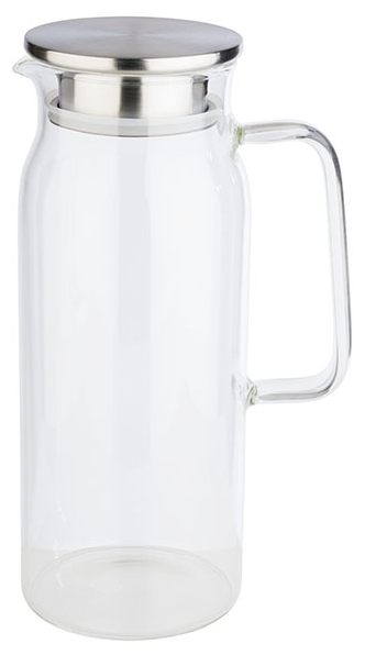 Glaskaraffe Ø 10 cm, H: 26 cm, 1,5 Liter , Edelstahl